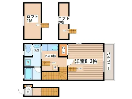 レジデンスシャーロット(1K/2階)の間取り写真