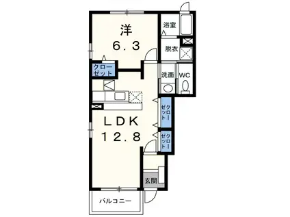 サンライズ(1LDK/1階)の間取り写真