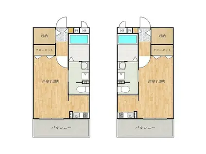 グランインカム曙(ワンルーム/3階)の間取り写真