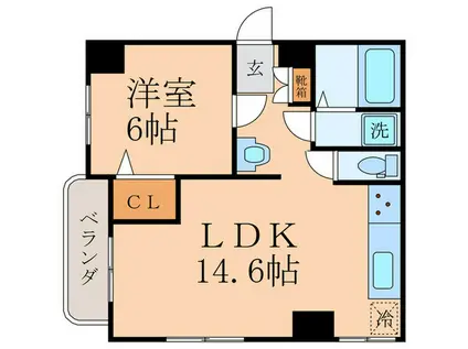 KDハイム(1LDK/1階)の間取り写真