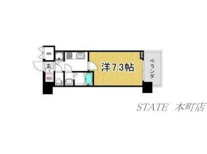 サムティ福島VIVENTE(1K/6階)の間取り写真