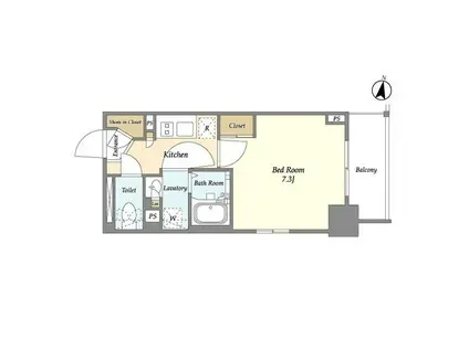 テラス南千住(1K/4階)の間取り写真