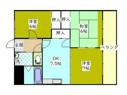 フレールマリナ(3DK/2階)の間取り写真