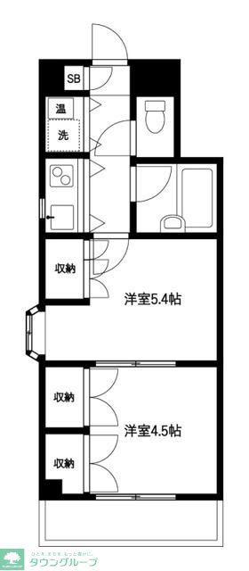 ＪＲ山手線 田端駅 徒歩6分 6階建 築29年(2K/4階)の間取り写真