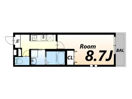 フジパレス尼崎東難波II番館(1K/1階)の間取り写真