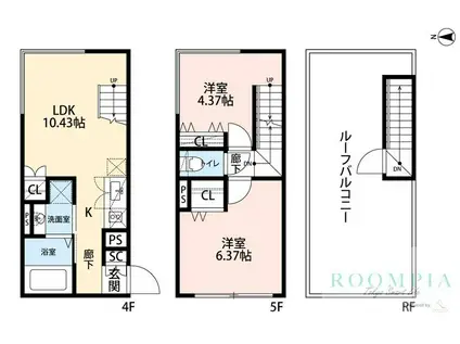 ROBOT HOME 中目黒(1LDK/4階)の間取り写真