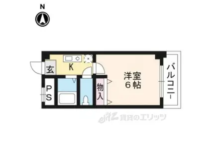 二条CUBE(1K/3階)の間取り写真