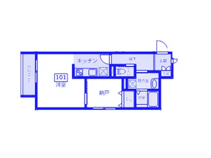 LIGNUM浦和元町(1LDK/1階)の間取り写真