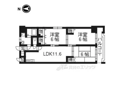 ミルウィンドウ(3LDK/5階)の間取り写真