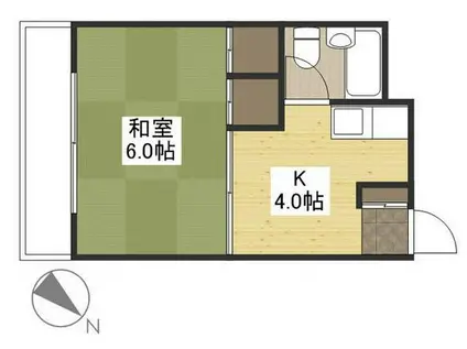 コートハウス坪井(1K/3階)の間取り写真