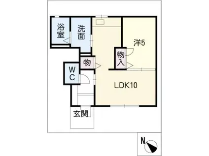 スカイコートB棟(1LDK/1階)の間取り写真