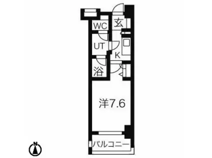 MELIV鶴舞(1K/13階)の間取り写真