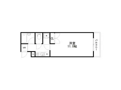 カサ・イナバ(1K/1階)の間取り写真