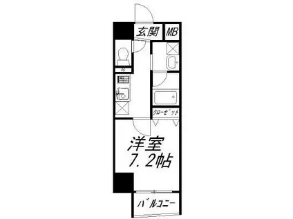 KSコート(1K/9階)の間取り写真