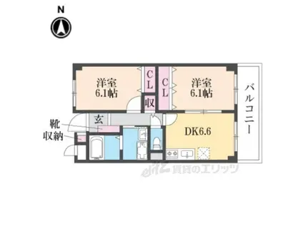 フォーチュン(2DK/2階)の間取り写真