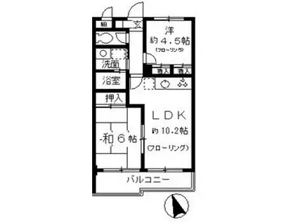 グランドール大幸II(2LDK/1階)の間取り写真