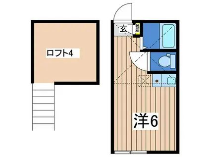 ユナイト石川町アッシュフォード(ワンルーム/2階)の間取り写真