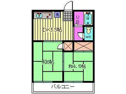 寿ハイツ(2DK/2階)の間取り写真