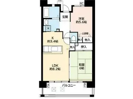 UR 浜甲子園なぎさ街27(2LDK/7階)の間取り写真