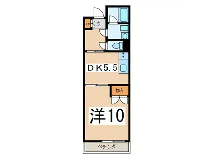 メゾンK(1DK/1階)の間取り写真