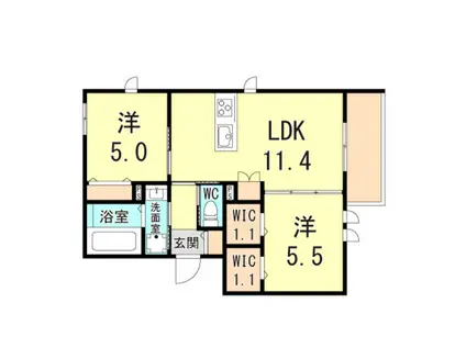 PRINCESS本山中町(2LDK/3階)の間取り写真