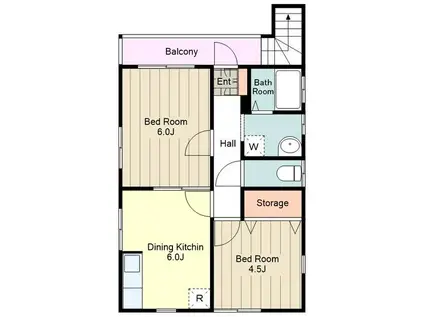 CASA KUMAZAWA(2DK/2階)の間取り写真