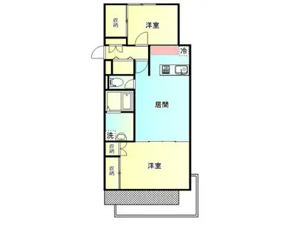 ミューアダマス(2LDK/1階)の間取り写真