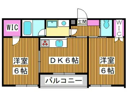 ルネ・丸美III(2DK/2階)の間取り写真