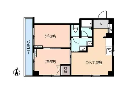 グレースヒグチ(2DK/5階)の間取り写真