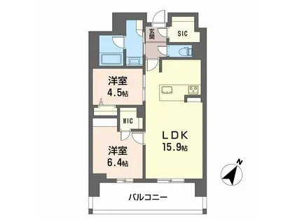 リビエラ グラン 新梅田(2LDK/5階)の間取り写真