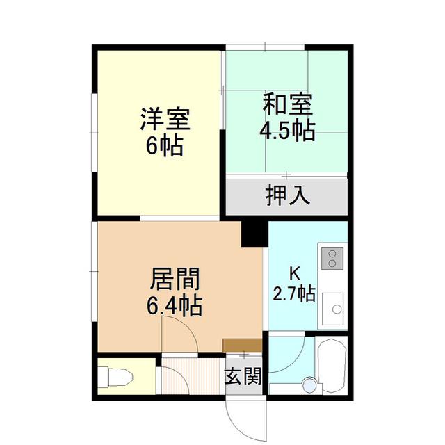 AIMIマンション(2DK/2階)の間取り写真