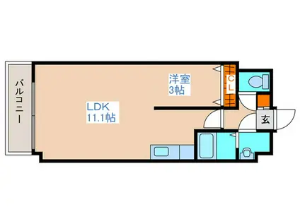 シャイニングドリーム真駒内(1LDK/2階)の間取り写真