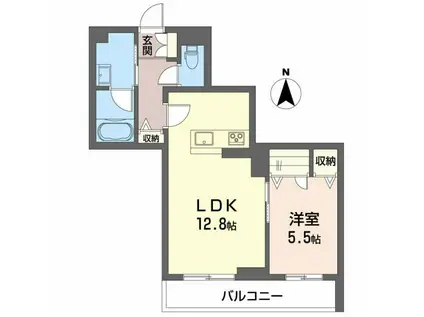 SERDINA万世町(1LDK/2階)の間取り写真