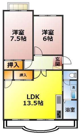 エステイタスKH-1(2LDK/4階)の間取り写真