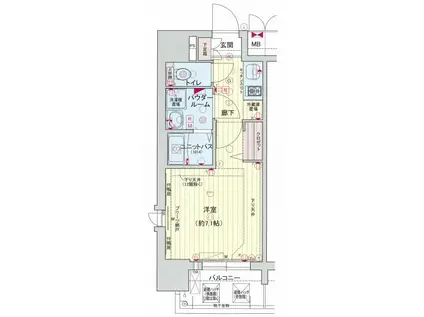 プレサンス名古屋STATIONキュオル(1K/2階)の間取り写真