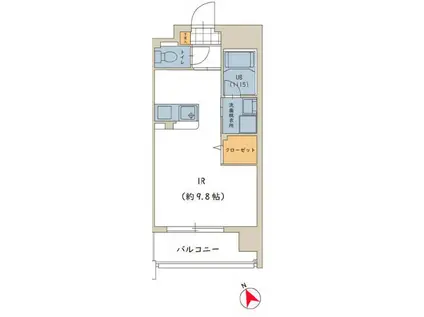 フォンス上荒田(ワンルーム/6階)の間取り写真