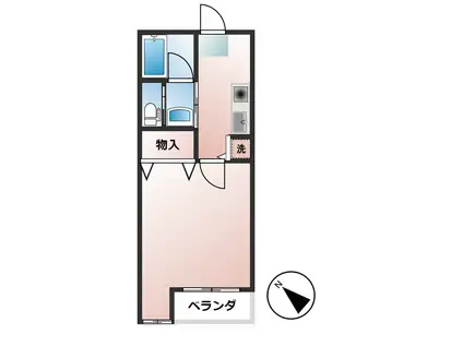 ヴィラ・フローレンス(1K/1階)の間取り写真