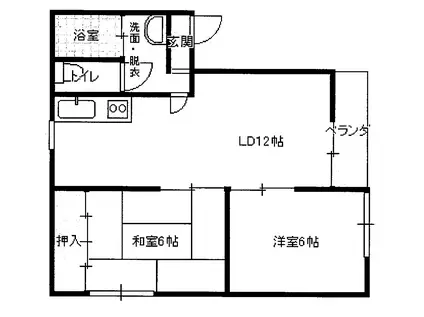 スワローハイツB棟(2LDK/1階)の間取り写真