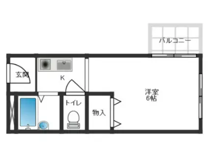 クローバーMオザキA(1K/3階)の間取り写真