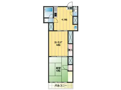 梶原アパート(2DK/1階)の間取り写真