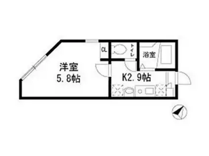 アーク大島(1K/1階)の間取り写真