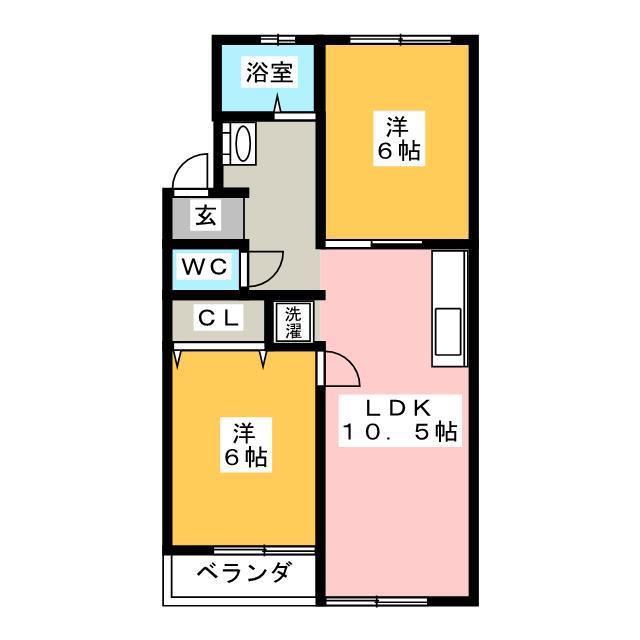HILLS観音寺 ウエスト(2LDK/3階)の間取り写真