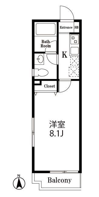 リフィル中野新橋(1K/3階)の間取り写真