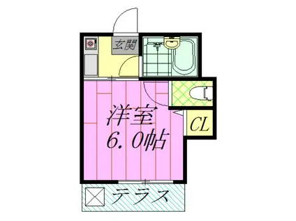 パレット舞浜(1K/1階)の間取り写真