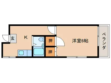 セジュール手貝(1K/1階)の間取り写真
