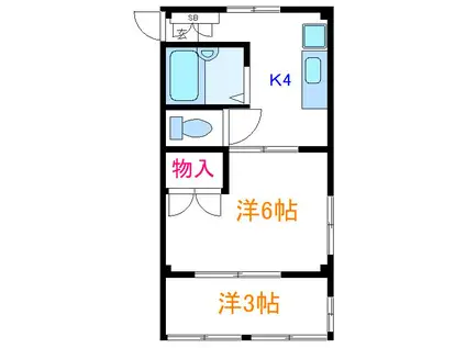 第2寿マンション(2DK/3階)の間取り写真