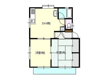 ベルメゾン遠石(2DK/2階)の間取り写真