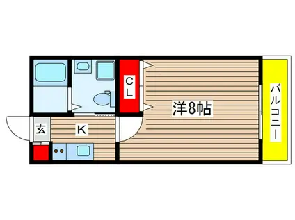 ファーストベル西都賀(1K/2階)の間取り写真