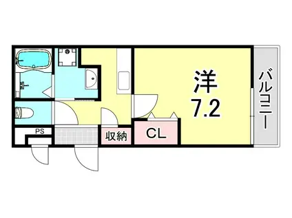 フジパレス塚口I番館(1K/3階)の間取り写真