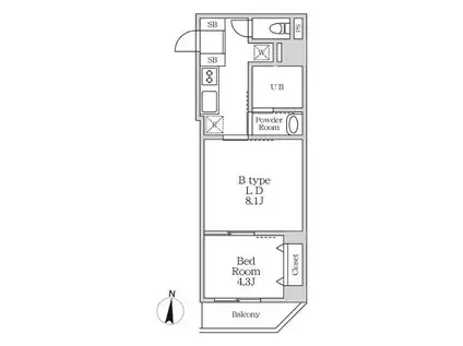 ラヴィエール錦糸公園(1LDK/5階)の間取り写真